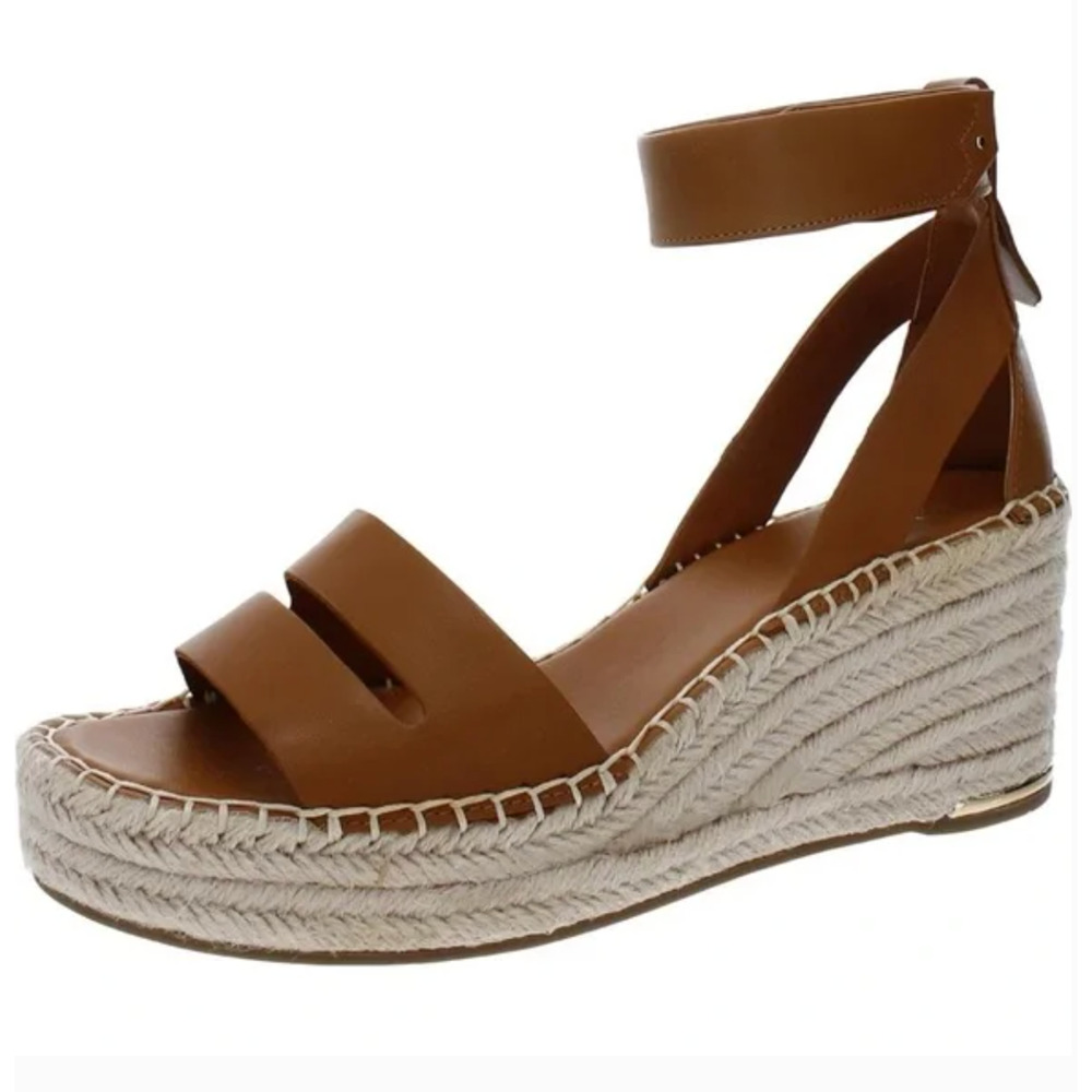 Franco Sarto Callia Espadrille Wedge Sandal 11 Tan NWOT Womens Travel Beach